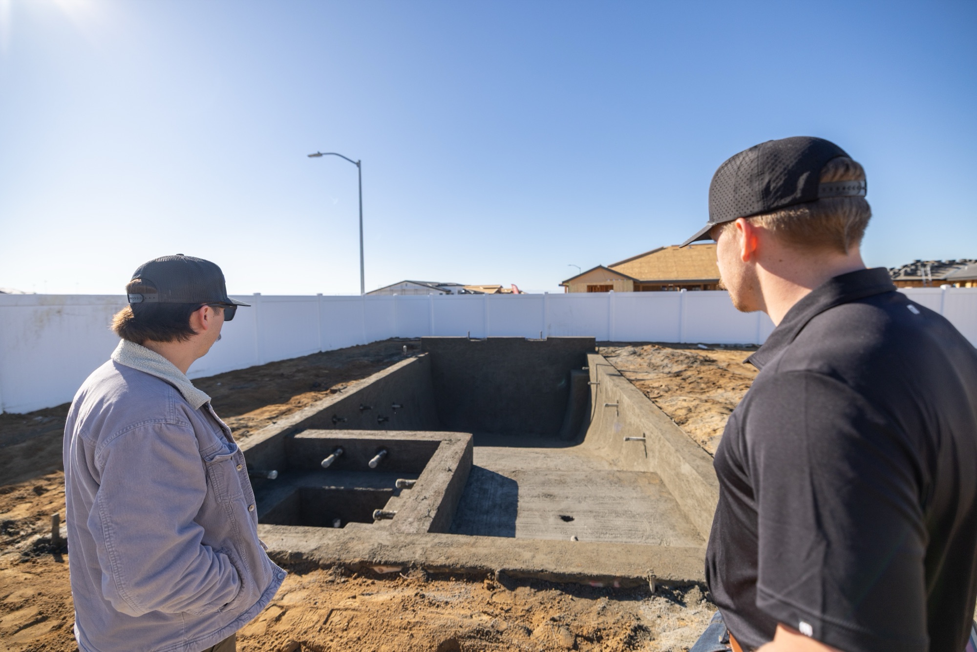 Gunite pool under construction